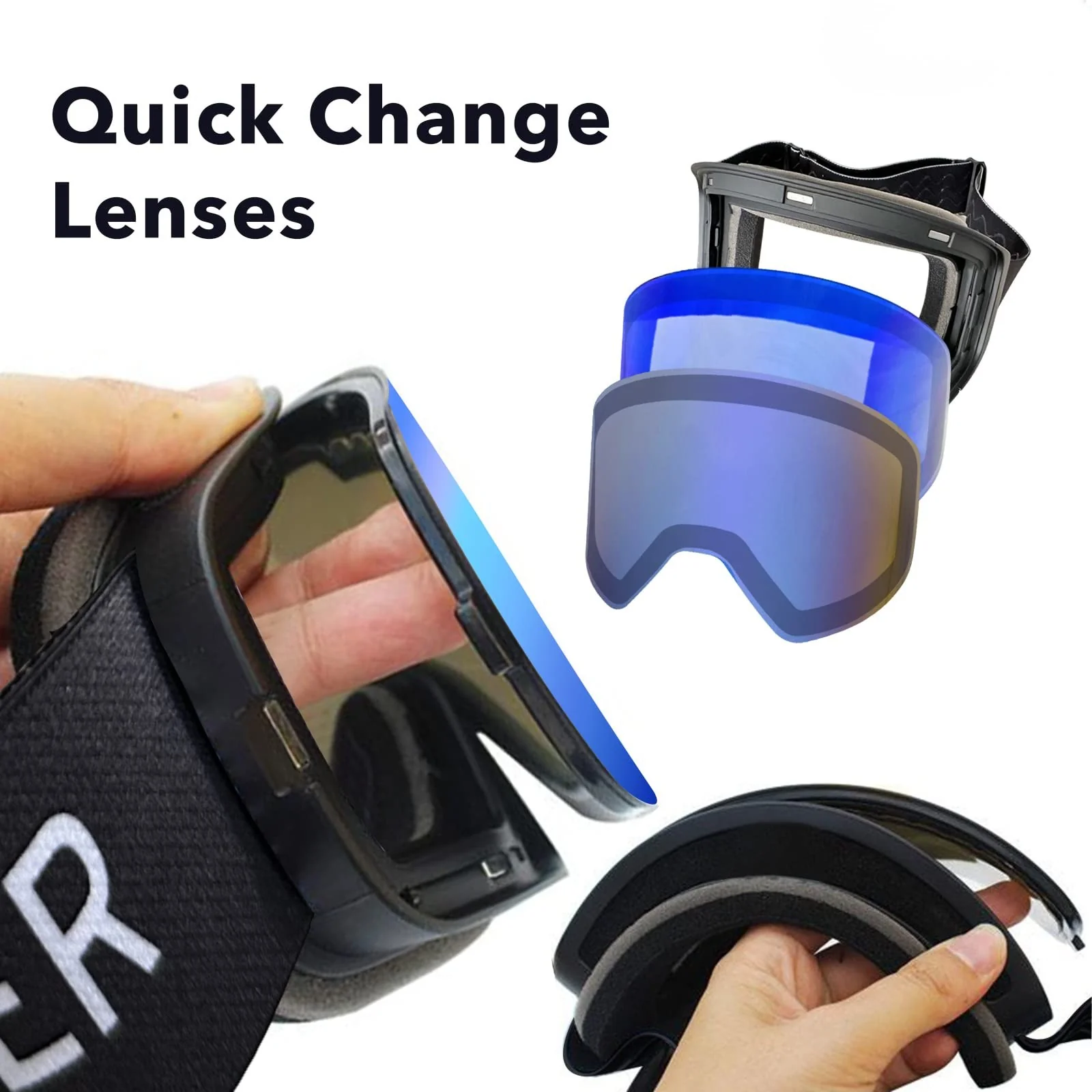 Powder King Magnetic Ski & Snowboard Goggles (2 lenses) - Image 3